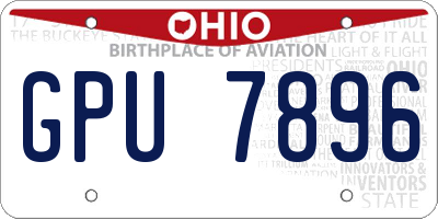 OH license plate GPU7896