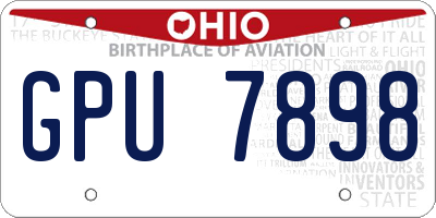 OH license plate GPU7898