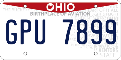 OH license plate GPU7899