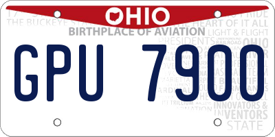 OH license plate GPU7900