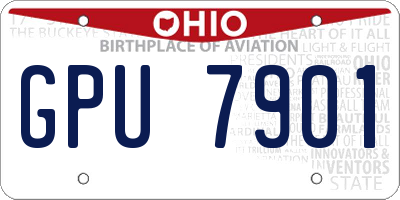 OH license plate GPU7901