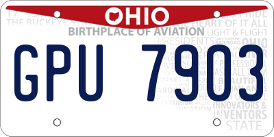 OH license plate GPU7903