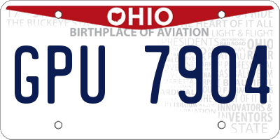 OH license plate GPU7904