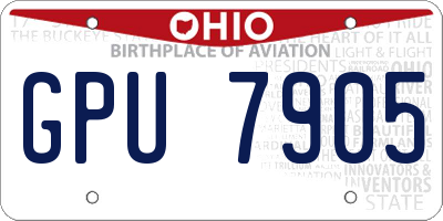 OH license plate GPU7905
