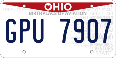 OH license plate GPU7907
