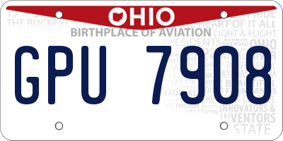 OH license plate GPU7908