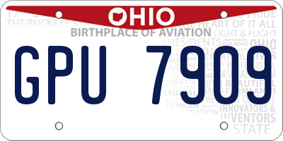 OH license plate GPU7909