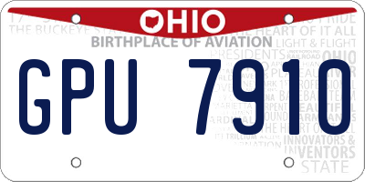 OH license plate GPU7910
