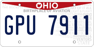 OH license plate GPU7911