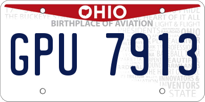 OH license plate GPU7913