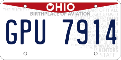 OH license plate GPU7914