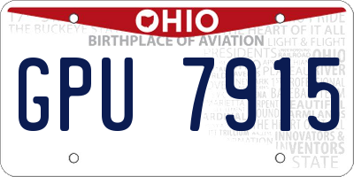 OH license plate GPU7915