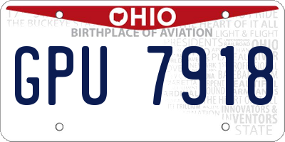 OH license plate GPU7918