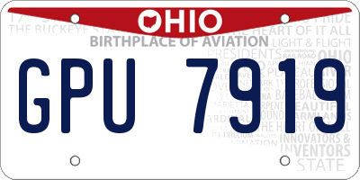OH license plate GPU7919