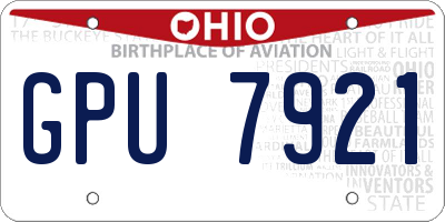 OH license plate GPU7921