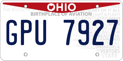 OH license plate GPU7927