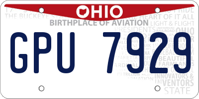 OH license plate GPU7929