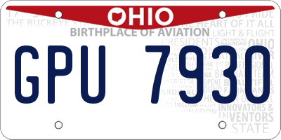 OH license plate GPU7930