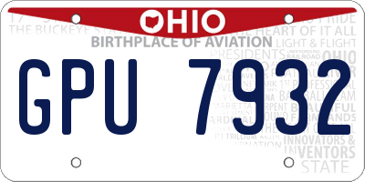 OH license plate GPU7932