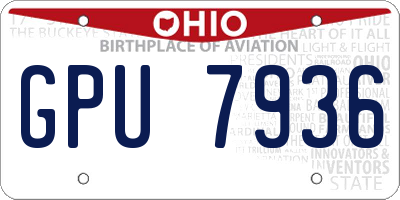 OH license plate GPU7936