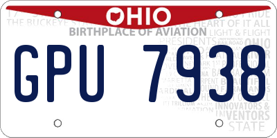 OH license plate GPU7938
