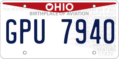 OH license plate GPU7940