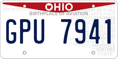 OH license plate GPU7941