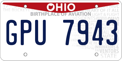 OH license plate GPU7943