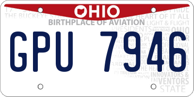 OH license plate GPU7946