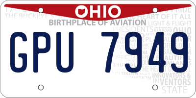 OH license plate GPU7949