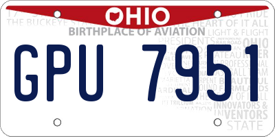 OH license plate GPU7951