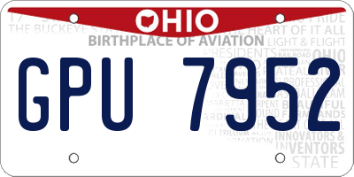 OH license plate GPU7952