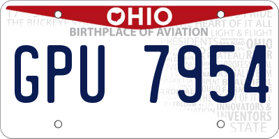 OH license plate GPU7954