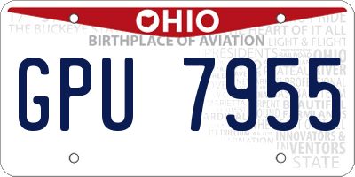 OH license plate GPU7955