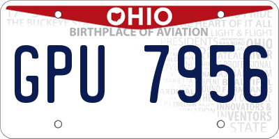 OH license plate GPU7956