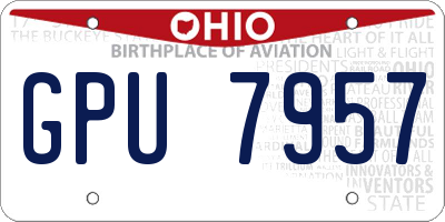 OH license plate GPU7957