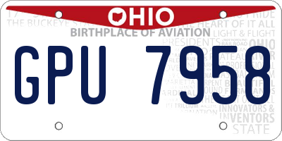 OH license plate GPU7958
