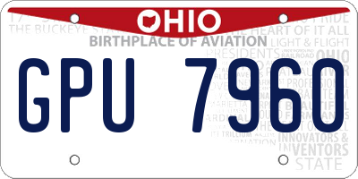 OH license plate GPU7960
