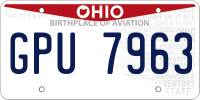 OH license plate GPU7963