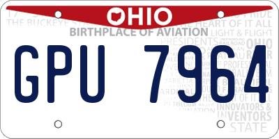 OH license plate GPU7964