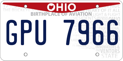 OH license plate GPU7966