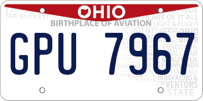 OH license plate GPU7967
