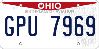 OH license plate GPU7969