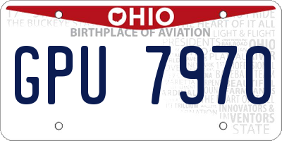 OH license plate GPU7970