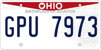 OH license plate GPU7973