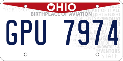 OH license plate GPU7974