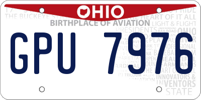 OH license plate GPU7976