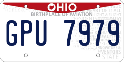 OH license plate GPU7979