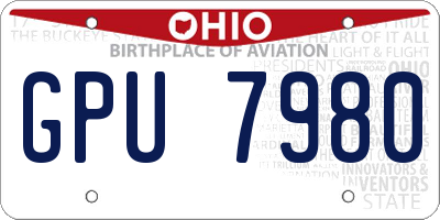 OH license plate GPU7980