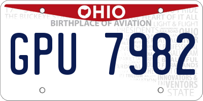 OH license plate GPU7982